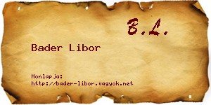 Bader Libor névjegykártya